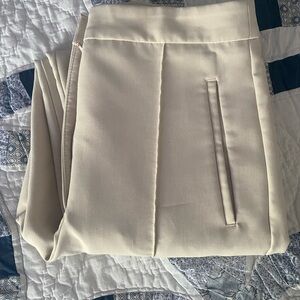 Zara Cream Tailored Trousers with Pleats